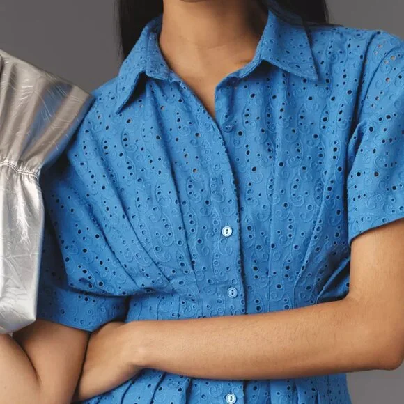 the tobie denim shirt dress by exquise Exquise + The Tobie Button-Front Pleated Shirt Dress: Denim Edition